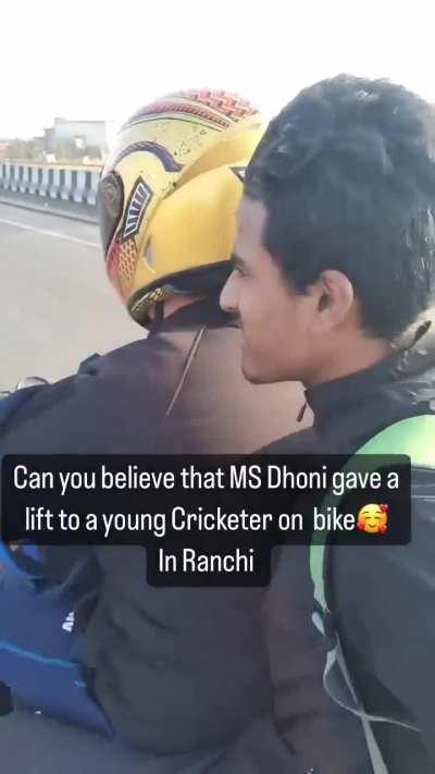 Thala spraying mosquito repellent spray in whole Ranchi with his bike. Thala for a reason.