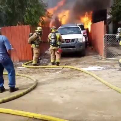 Man runs into burning home to save his pet