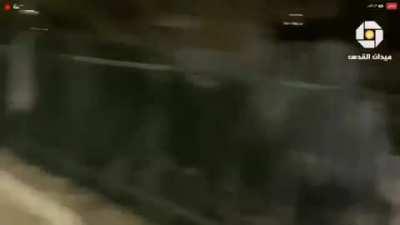 Unarmed Palestinians praying at Al-Aqsa last night, being attacked by Israeli occupation soldiers.