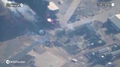 Sukhoi Su-24 of the Sudanese Air Force destroyed by an RSF drone