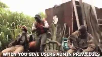 when you give user admin privileges