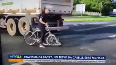 Trying to cross without looking