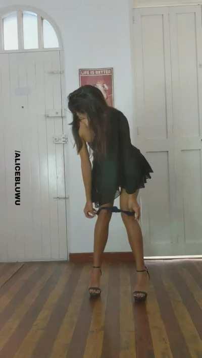 POV me taking off my dress after our dinner date.