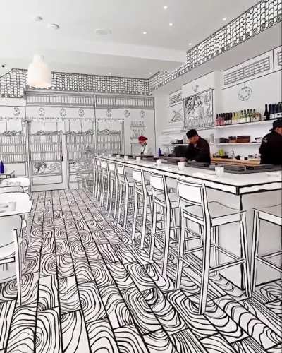 A 2D styled sushi Restaurant in NYC