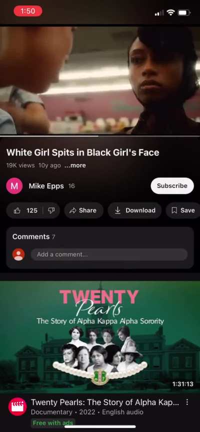 White girl spit on black movie scene