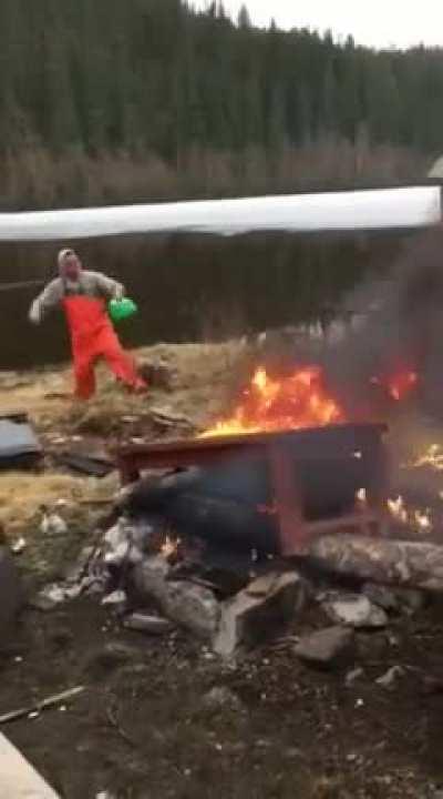 Regrets trying to blow the fire out