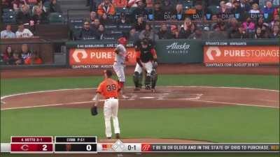 Joey Votto with one of the more audible expletives of the season last night, right after a fan yells 