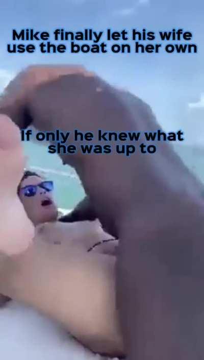 Using the boat to get fucked behind her husband’s back