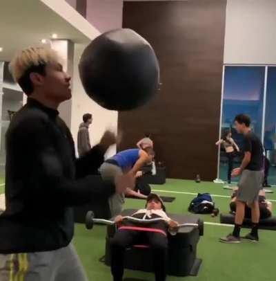 It takes next level speed to make a 20lb medicine ball look like it's floating