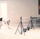 Horse woman showing her jumping skills.