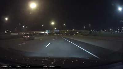 Changing 4 lanes to cut off the only other car around