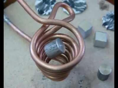 a floating piece of metal that is melting