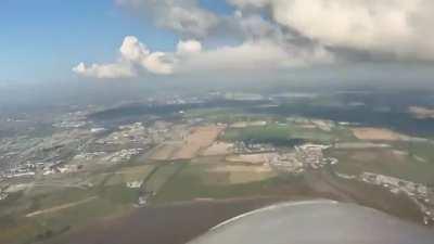 A plane landing in Ireland
