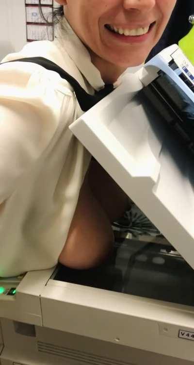 Selfie photocopying my tits in the office [GIF]