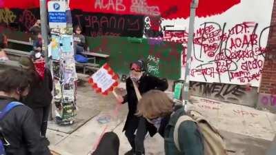 A Woman in Seattle has been handing out free Marijuana to protesters