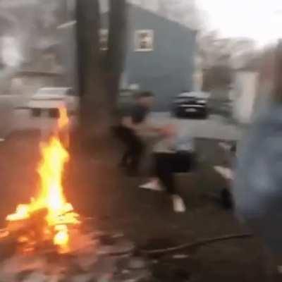 WCGW Jumping over camp fire
