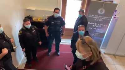 Canadian Chad kicks out health inspector and her goons from a Christian church