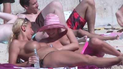 Teasing on the beach