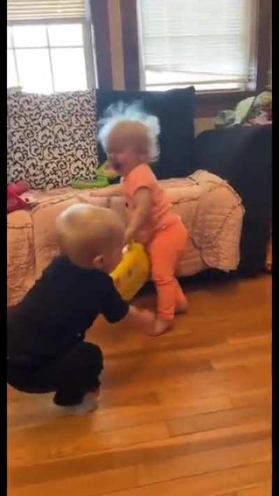 Babies Fight Over Toys
