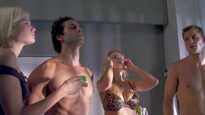 Brandin Rackley & Riley Steele strip naked in a hot room - Life on Top (S02, E10)