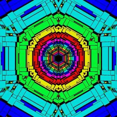 Rainbow Toon Geometry Tunnel 01 | 13-02-20 | by Xponentialdesign