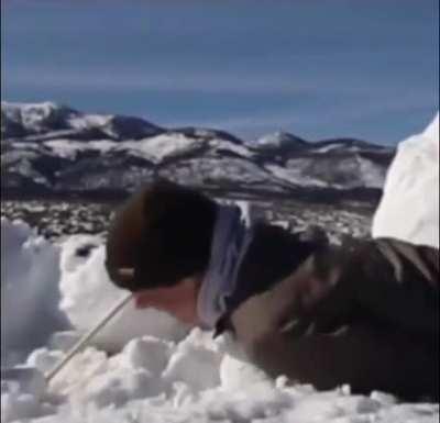 To tackle a harmless snowman