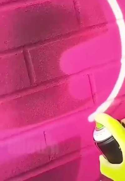This pink neon graffiti