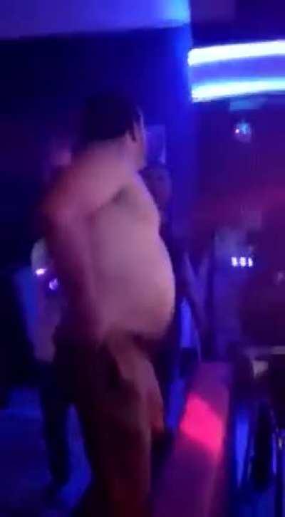 Mayor of Calima el Darien in Colombia takes his clothes off while dancing in a night club.