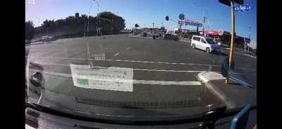 Car flips on its side during crash