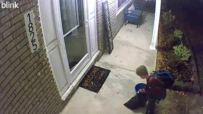 Just came inside to eat, 2nd kid after we left the bowl out, cleaned us out.