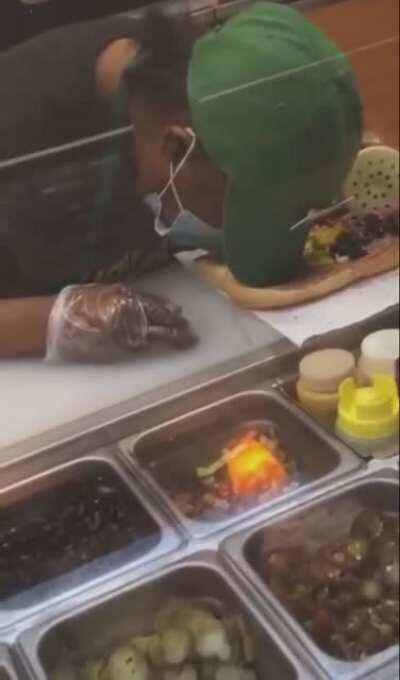 Falling asleep in the middle of making a sandwich