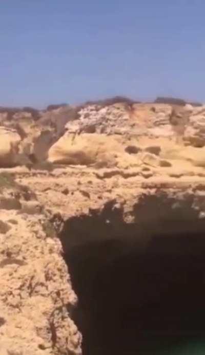 Jumping off a high cliff..