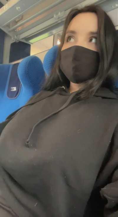 Flashing my tits on the train