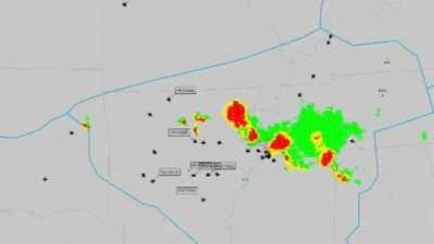 How aircraft behave around a thunderstorm.