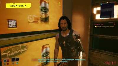 Johnny Silverhand conversation at the elevator. I really expected this game to run much worse in last gen console. I am pleasantly surprised on how well it exceeded my expectations
