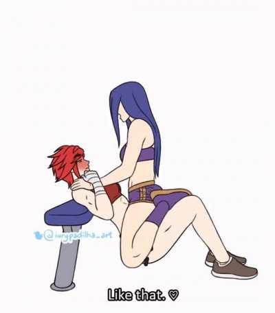 Vi, Caitlyn - practicing hip trusts for two (Iury Padilha) [League of Legends, Arcane]