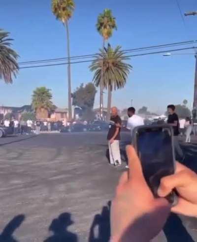 Idiot attends a shitty show only to be injured and taken advantage of while down.