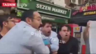 A violent mob tries to kidnap a US serviceman. Izmir, Türkiye