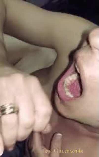[OC] Oh i love huge load on my mouth and tits [f]or sure