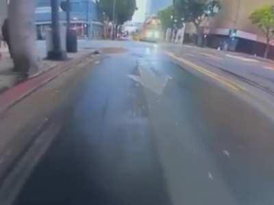 San Diego Cops vs. Trolley, this morning, Jan.5 2023