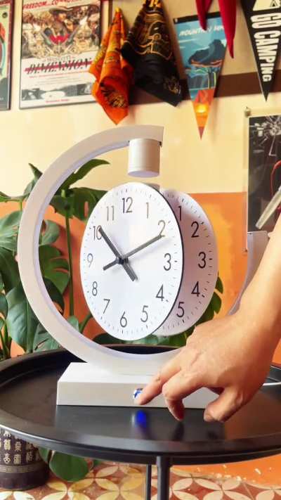 Magnetic levitation clock, it can be a ornament or a desk lamp, and it is even more like a clock