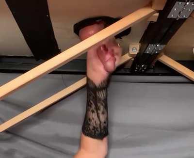 Milking table oily handjob finish