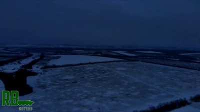 Ru POV: S-60 anti aircraft gun firing on Ukraine positions