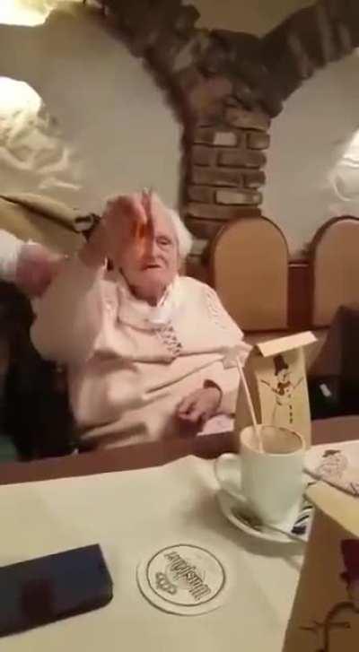 German grandma gets a flashback