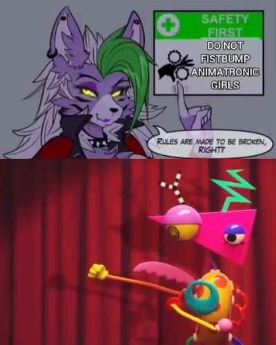 Zooble gives Roxy a fistbump