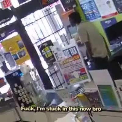 Dude tries to rob a store but gets locked inside and arrested
