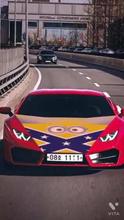 Confederate minion lamborghini