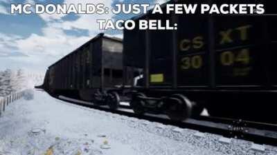 Taco bell sauce train