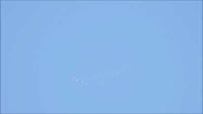 Hamas operatives firing Strela-2 MANPADS at an IAF fighter jet earlier today (3/4/2023)