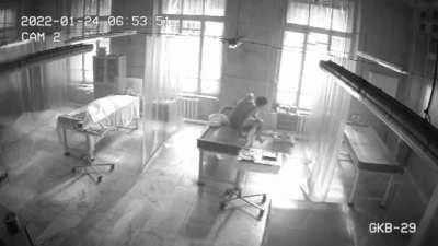 A video has appeared on the Internet of a corpse coming to life in one of the supposedly Tver, Russia morgues.